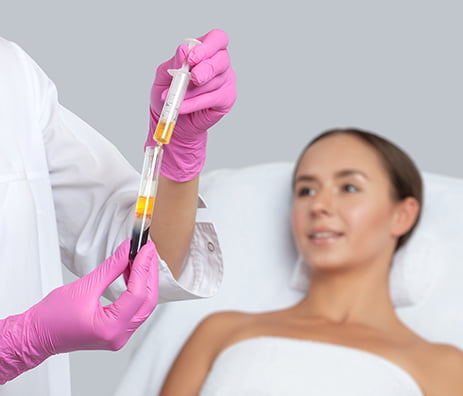 Woman getting an PRF treatment at Kingsway Dermatology in Etobicoke
